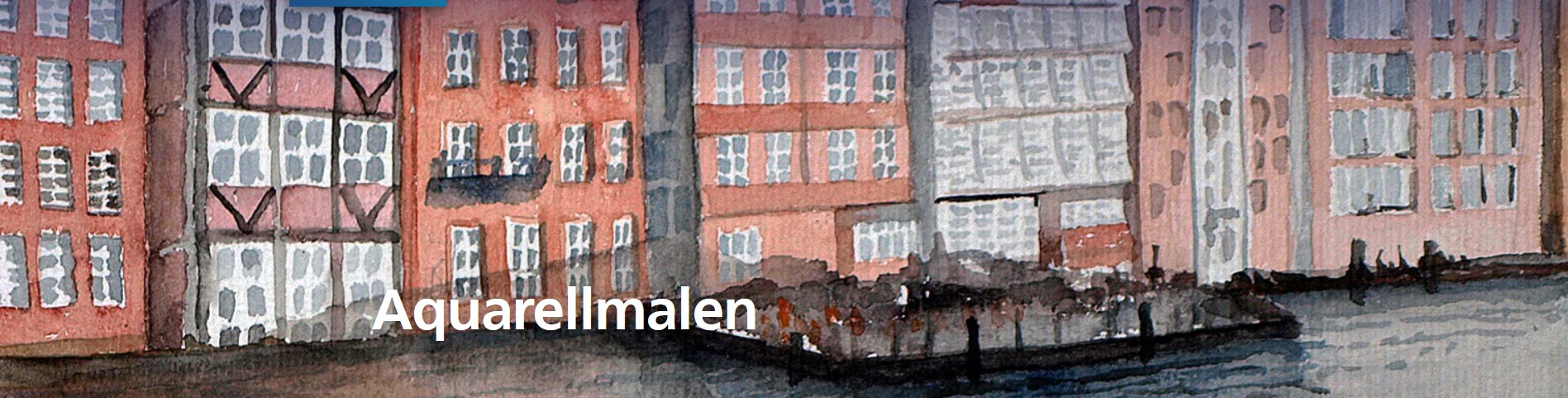 Speicherstadt in Aquarell gemalt